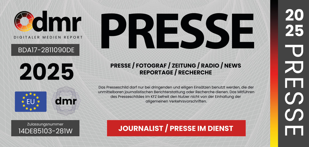 Auto Schild Presse Deutschland DMR 2025