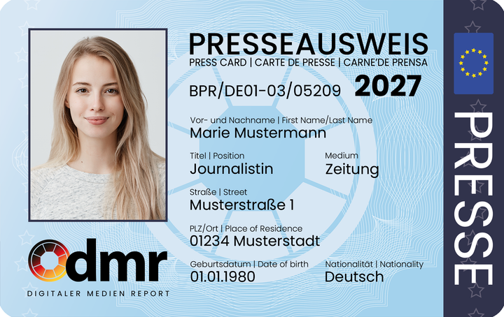 Europäischer Presseausweis DMR 2027