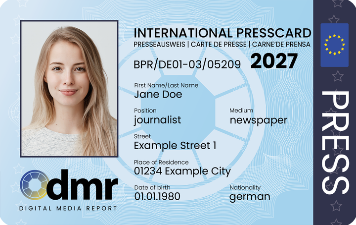 Internationaler Presseausweis DMR 2027