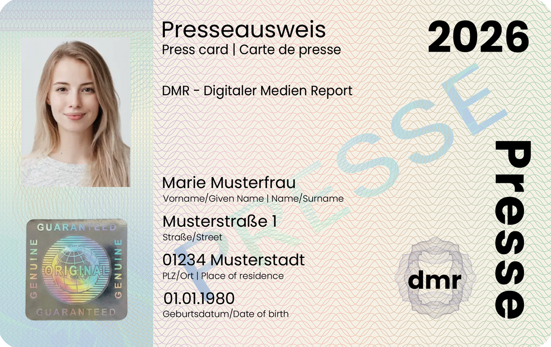 Klassischer Presseausweis DMR 2026 ink. Hologramm