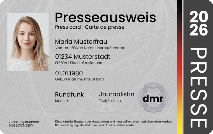 Deutscher Presseausweis DMR 2026