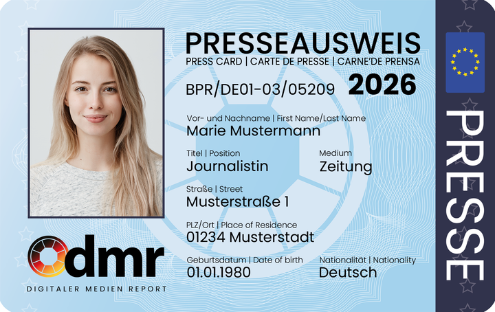 Europäischer Presseausweis DMR 2026