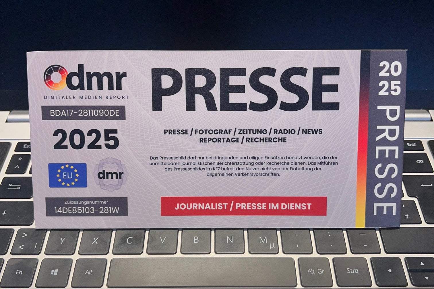 Presseschild Auto Deutschland