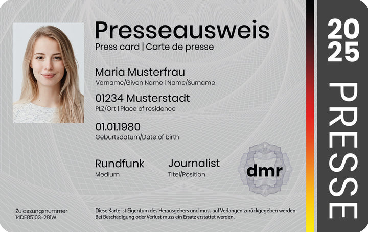 Presseausweis Deutschland 2025 - Digitaler Medien Report DMR